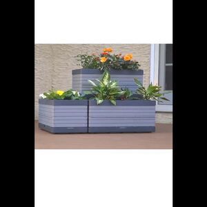 3-Piece Tool Free FlexSpace Garden & Storage Set Gray